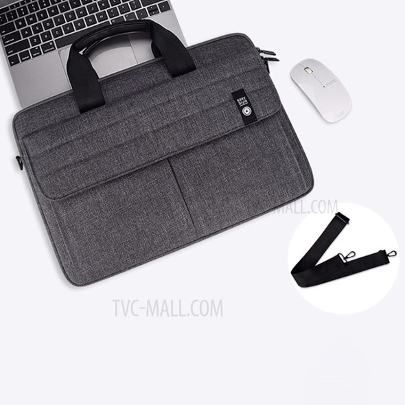 ST08 Business Briefcase Laptop Carrying Handbag Notebook Liner Shoulder Bag for 13.3 Inch Notebook - Dark Grey
