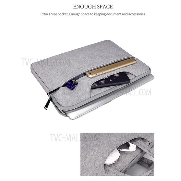 ST01 Waterproof Notebook Carrying Case Protective Bag Laptop Handbag for 15.6 Inch Laptop - Grey