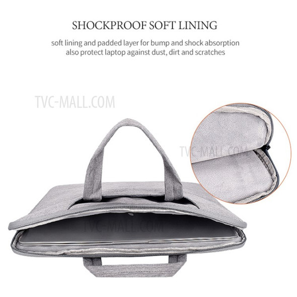 ST01 Waterproof Notebook Carrying Case Protective Bag Laptop Handbag for 15.6 Inch Laptop - Grey