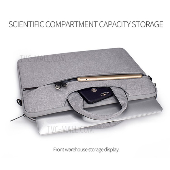ST01S Notebook Lined Protective Bag Laptop Handbag with Shoulder Strap for 13.3 Inch Laptop - Grey