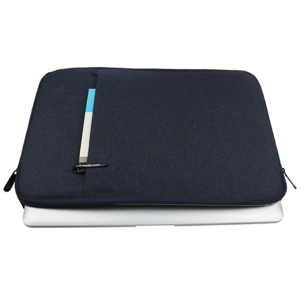 YOLINO QY-C016 Waterproof Sleeve Bag for 12-inch Laptops Portable Carry Case with Outer Pouch Anti-Scratch Storage Bag - Navy Blue