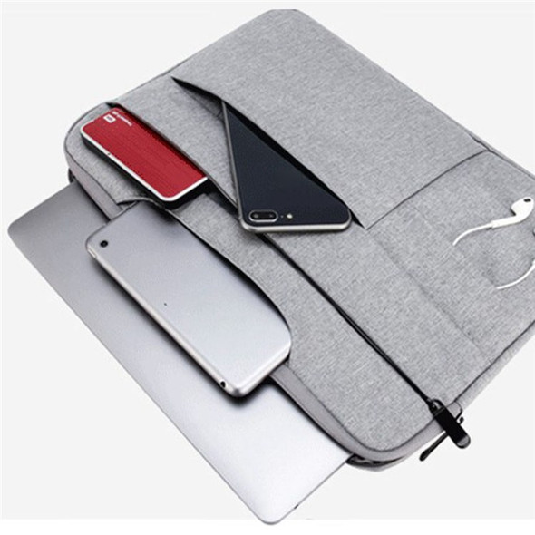 YOLINO QY-C015 12'' Laptop Bag Multifunction Simple Style Notebook Computer Sleeve with Hiding Handle Strap - Grey