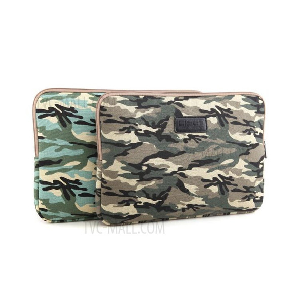 LISEN 13 inch Cool Camouflage Laptop Sleeve Bag Case, Size: 34.5 x 24.5 x 2 cm - Brown