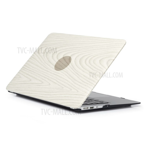 Wood Texture Leather Coated PC Protection Cover Shell for MacBook Pro 13.3" 2016 A1706/A1708/A1989/A2159/A2251/A2289/A2338 - White