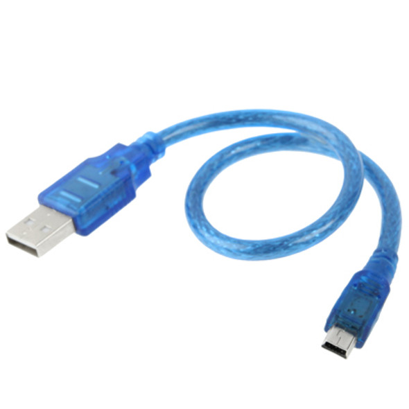 USB 2.0 AM to Mini USB Male Adapter Cable, Length: 30cm (Blue)