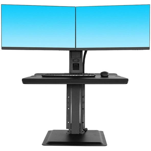 NORTH BAYOU L100 22-27 inch Dual Screen Computer Monitor Desktop Riser Lifting Stand with Keyboard Plate and USB 3.0 Port