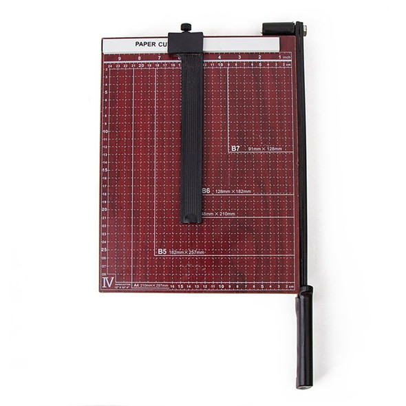 Wooden Paper Trimmer A4 Guillotine Paper Cutter Gridded Photo Trimmer Guillotine Craft Machine with Ruler for Home Office