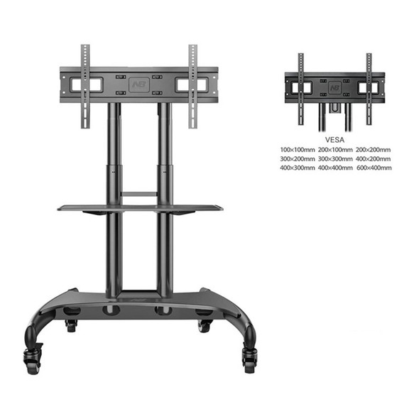 NORTH BAYOU AVA1500-60-1P Mobile TV Cart 32"-70" Flat Panel LED LCD Plasma TV Stand with Camera Tray and AV Shelf