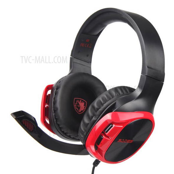 SADES R17 Over Ear Noise Canceling Gaming Headphones with Mic - Red