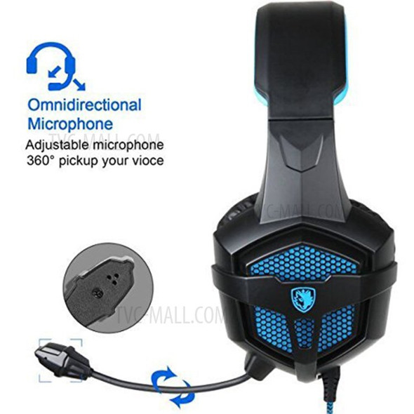 SADES SA807 Gaming Headset Headphone Stereo Sound 3.5mm Wired with Mic for PC/New Xbox One/PS4