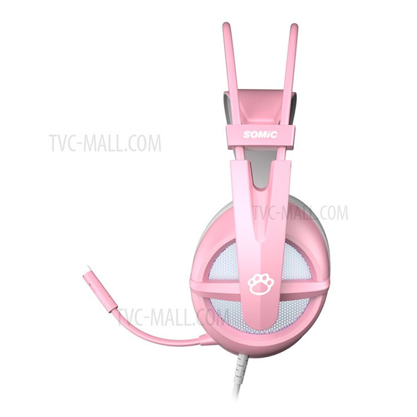 SOMIC G238 Pink Gaming Headset 7.1 Virtual Surround Sound Headphone with LED Light