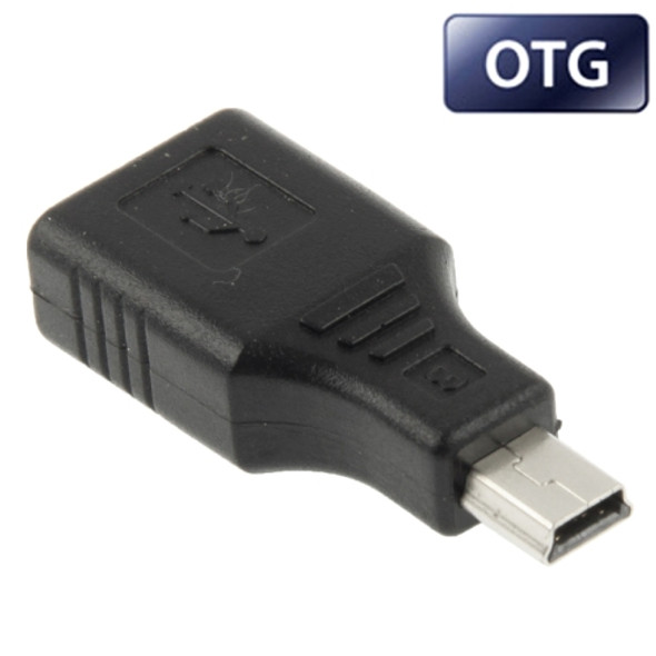 Mini USB Male to USB 2.0 Female Adapter with OTG Function(Black)