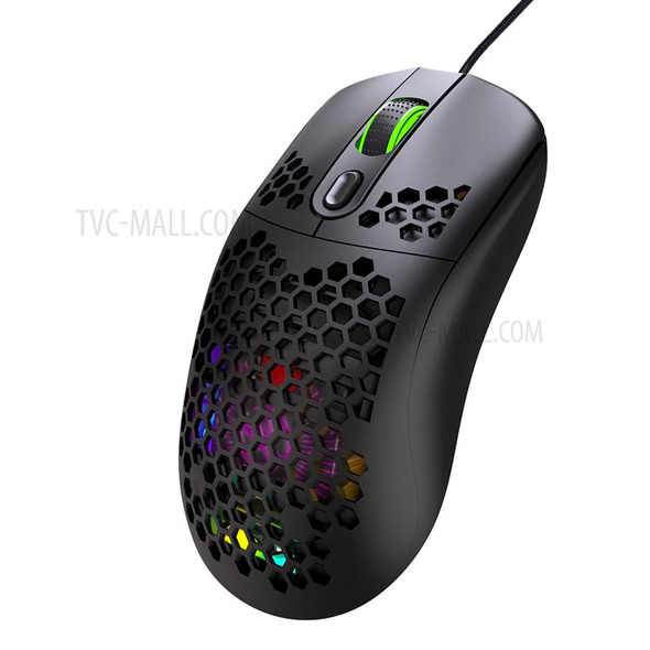 HXSJ X600 RGB Lighting Programming Gaming Mouse Honeycomb Hollow Hole E-sports Optical Mouse