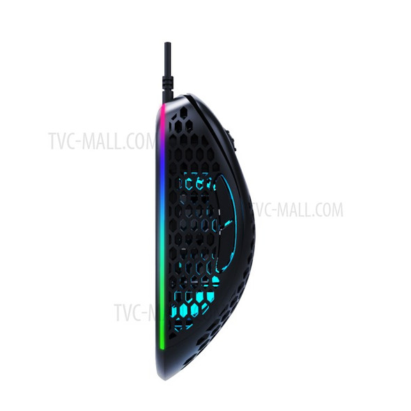 T-WOLF G540 Honeycomb Hollow Design Four Color Breathing Light Mouse Six Step DPI Basic Edition - Black