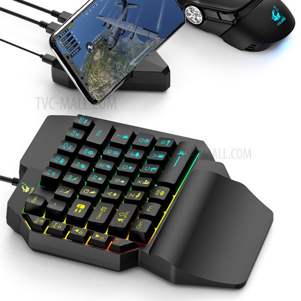 FREE WOLF K15 39 Keys One-handed Gaming Keyboard with LED Backlight