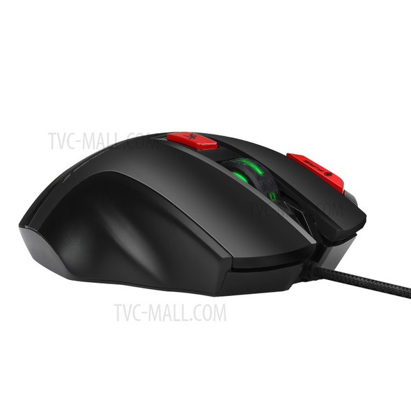 HXSJ S800 Mechanical Macros Define Professional Gaming Mouse with Colorful LED Backlit - Black
