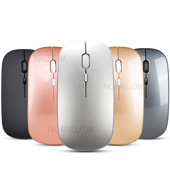 HXSJ M90 Wireless Mouse Rechargable Computer Mouse 2.4G Silent Mouse with USB Receiver - Silver