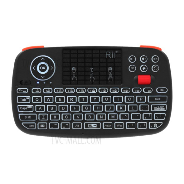 RII I4 Mini Bluetooth 2.4GHz for Windows Android (English Version) Dual-mode Hand-held Fingerboard Backlit Mouse Touchpad
