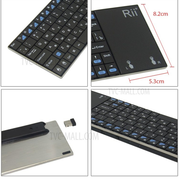 RII Mini K12 2.4GHz Wireless QWERTY Keyboard with Mouse Touchpad (CE/FCC)