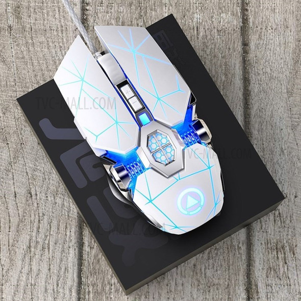 G30S USB Wired Computer Mouse Mechanical Colorful Light Gaming Mouse - White/Click Sound