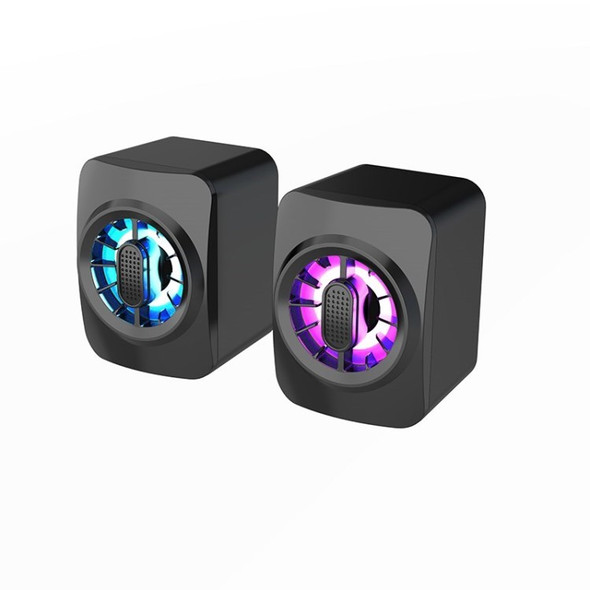 A1 Wired Computer Speaker Gaming RGB Light 3.5mm Jack Speaker for PC Desktop Laptop - Black