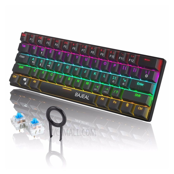 QZ01 Wireless Keyboard 61-Key Computer Keyboard for PC Laptop - Black