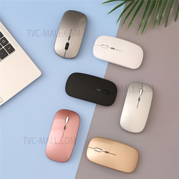 Wireless Slim Mouse Less Noise Adjustable Rechargeable Mouse for Laptop Computer - Black