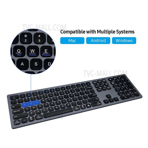 BK9803 Bluetooth Keyboard 101 Keys Rechargeable Portable Wireless Bluetooth Tablet Keyboard for Android Windows MacOS