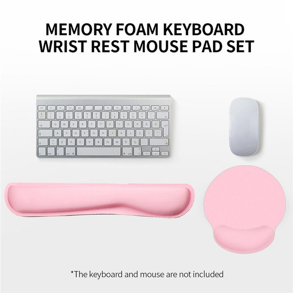 Memory Foam Keyboard Wrist Rest Pad Mouse Pad Set Keyboard Mouse Wrist Pad Cushion Anti-slip Rubber Base - Rose