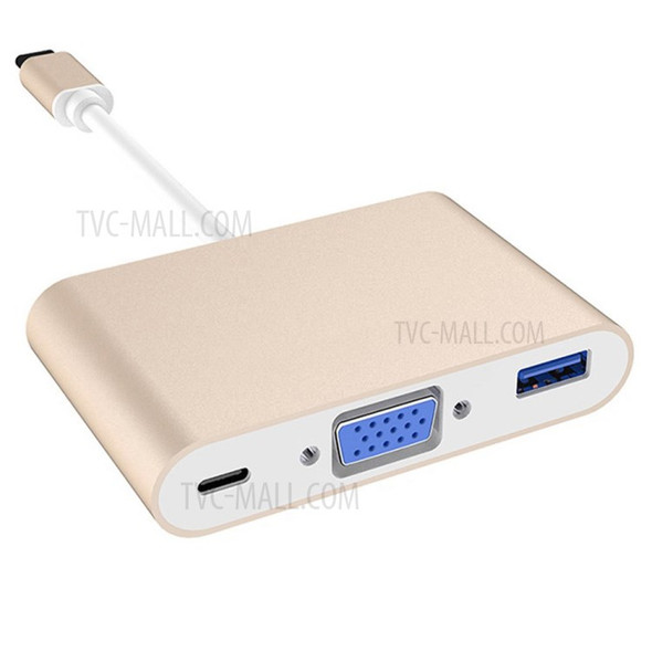 USB-C Hub Type-C to USB 3.0 + HDMI + Type-C Converter Adaper - Gold