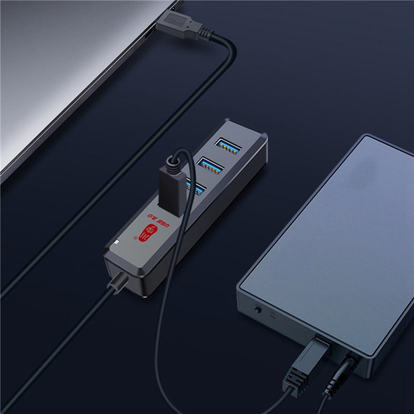 KAWAU H302-100CM Magnetic Design USB Splitter Multi USB Port Expander with Micro-B Charging Port 4-port USB 3.0 Hub with 100cm Cable