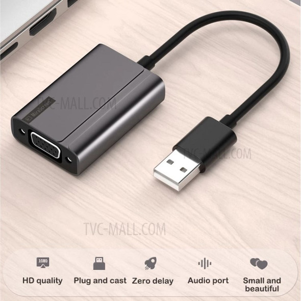1080P USB to VGA Adapter Cable External Converter for Desktop PC Laptop Monitor Projector
