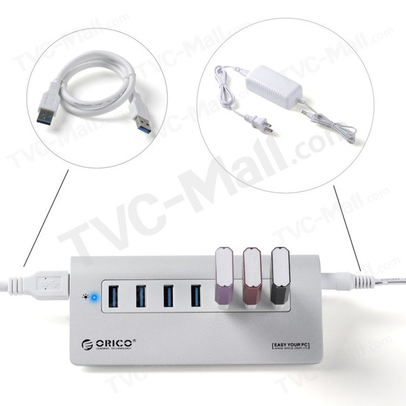 ORICO Aluminum 7 Ports USB 3.0 Hub with USB 3.0 Cable (M3H7) - Silver