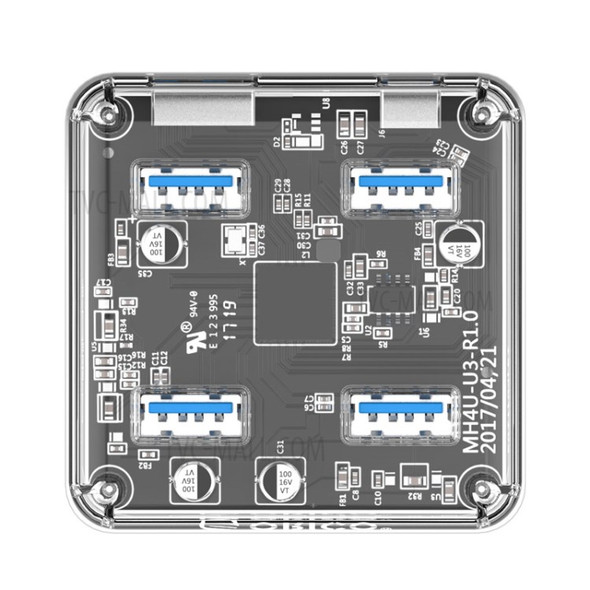 ORICO Mini 4 Ports USB3.0 Hub with Micro USB Port Support Offline Power, Cable Length: 100cm (MH4U-U3-10)