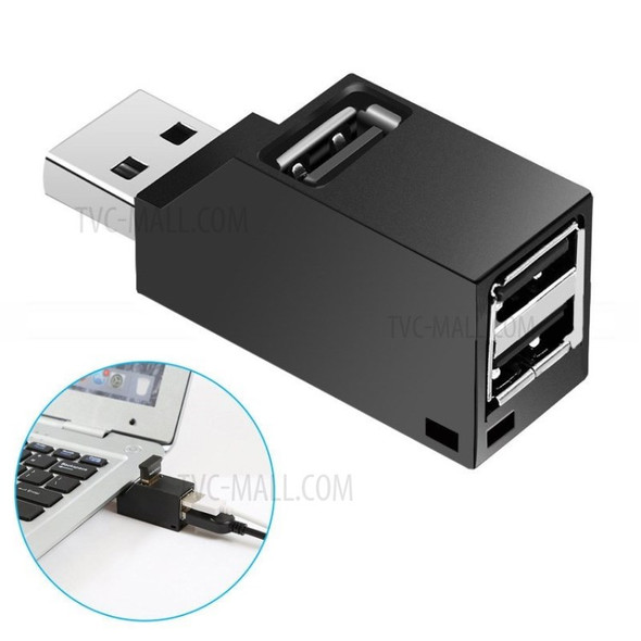 Mini Portable 3-port USB 2.0 Brancher Direct Plug USB HUB Extension Concentrator