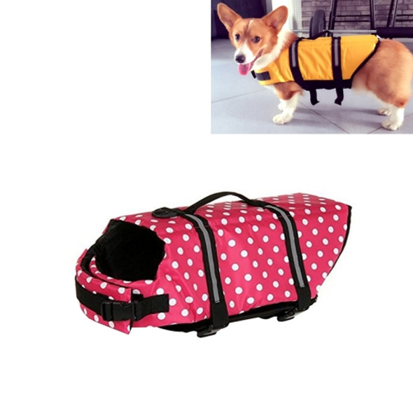 Pet Saver Dog Reflective Stripes Life Vest Jacket for Swimming Boating Surfing, Size: S (Pink Dot)