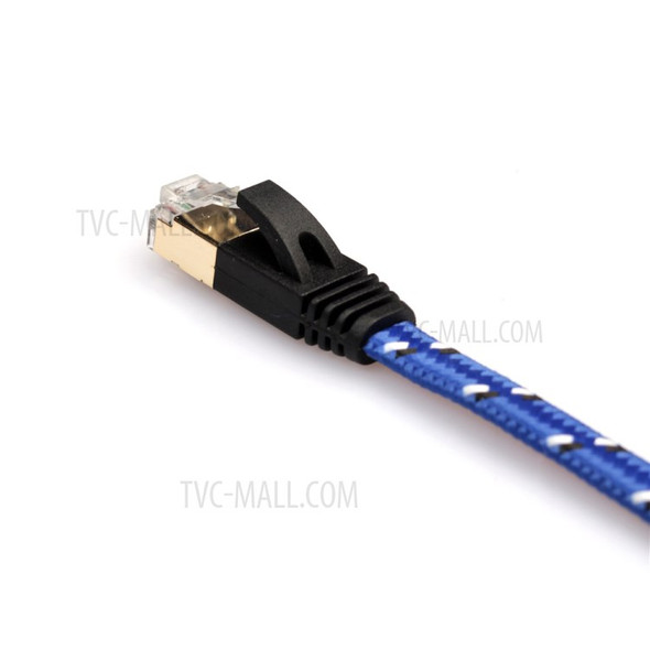 1M Woven Pattern CAT-7 10 Gigabit Ethernet Flat Patch Cable