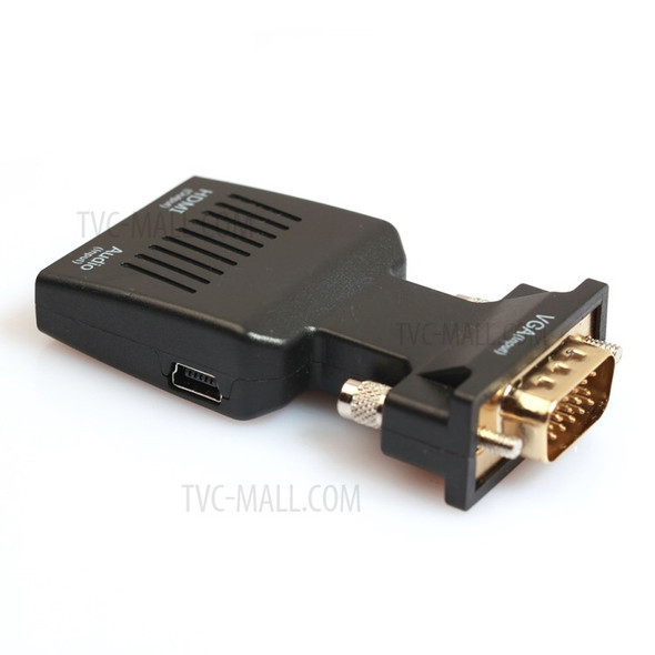 1080P VGA to HDMI Converter Adapter with Audio Port