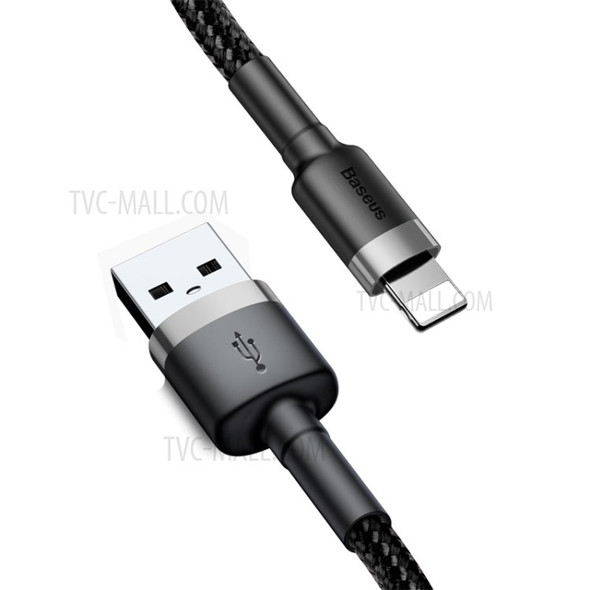 BASEUS Cafule Series 1M Lightning 8 Pin Data Sync Charging Cable for iPhone X/8/8 Plus - Black / Grey