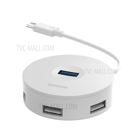 BASEUS Round Box Hub Adapter Type C to USB3.0*1+USB2.0*3 Converter - White