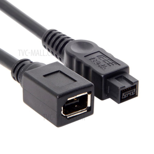 CY FW-012-BK 1394 Cable FireWire 400-to-800 Adapter Cable 6F-9M Cord 20cm - Black