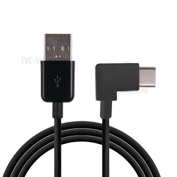 Right Angled Type C USB-C to USB 2.0 Cable 90 Degree Connector for Tablet & Mobile Phone - Black