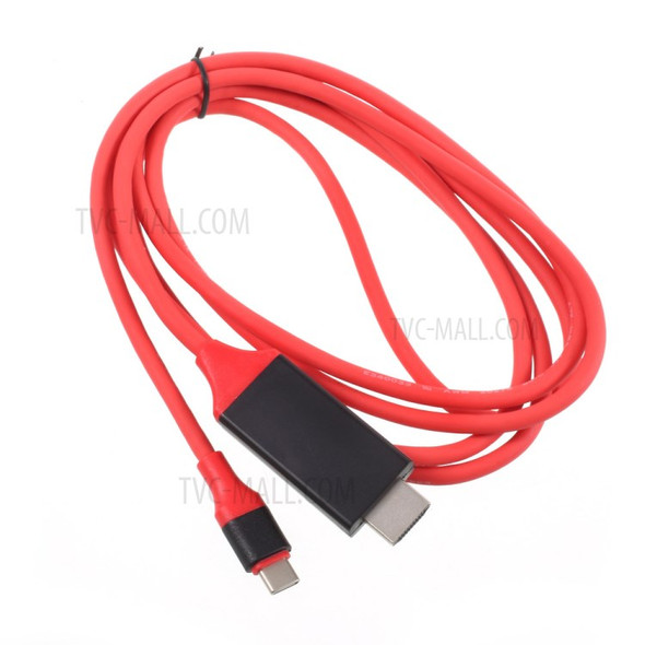 USB Type-C to HDMI Male Cable (2M) for Samsung Galaxy S8 G950 - Red