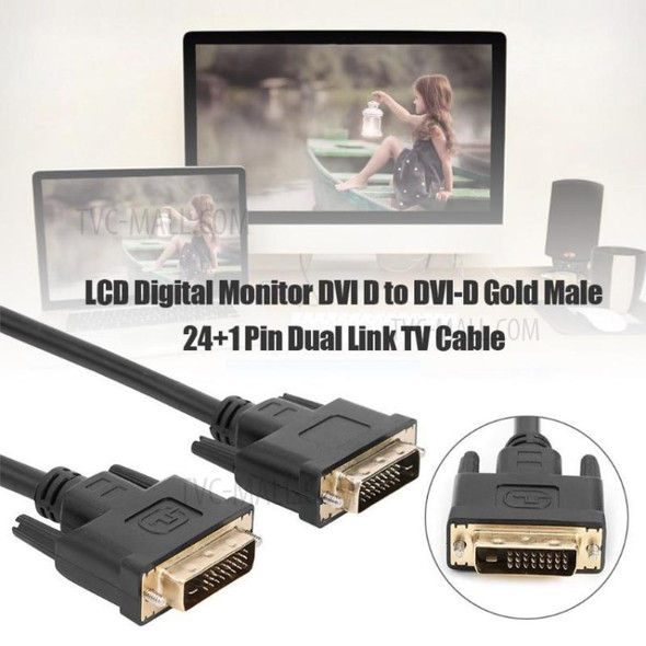 1.8m HD DVI-D to DVI - D 24+1 Male to Male Video Cable Video Converter Adapter