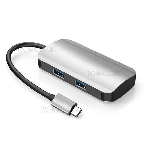 5 in 1 USB - C Hub Type C to USB 3.0 x 4 + PD Adapter for Mouse Keyboard U Disk