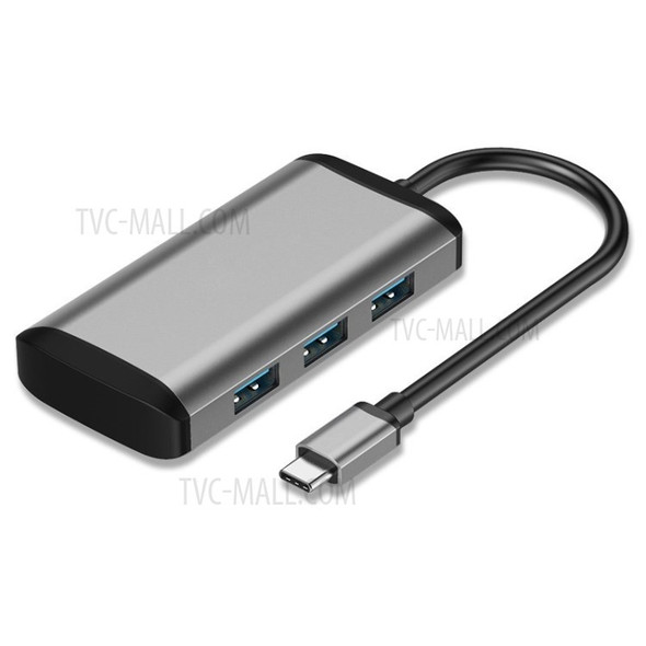 5 in 1 USB - C Hub Dock Adapter Type C to USB 3.0 x 4 + 87W PD Charging Converter