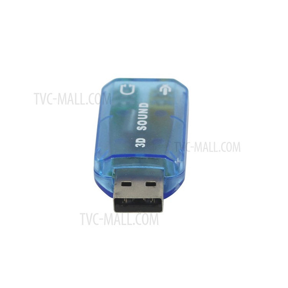 USB 2.0 to 3D Audio Sound Card Adapter Virtual 5.1 Channel