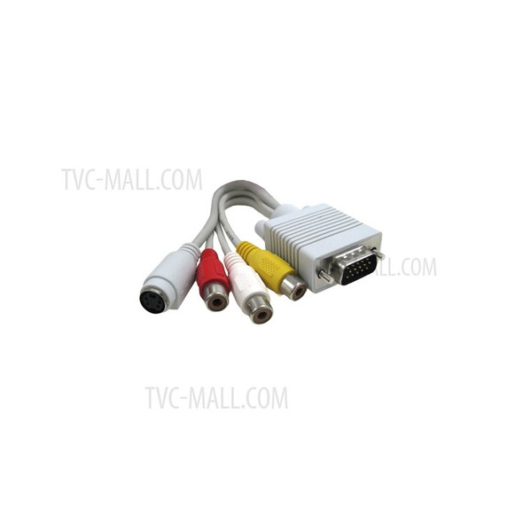 VGA to S-Video AV RCA TV Converter Cable Adapter with 2 Audio cable;normal quality