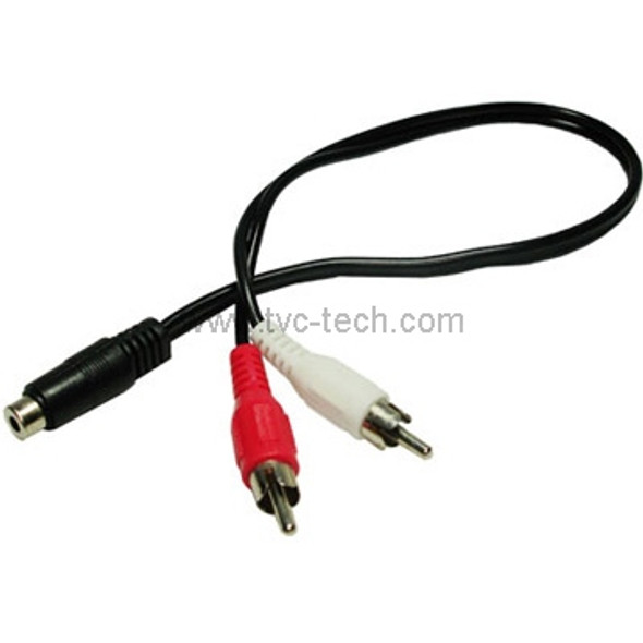 3.5mm female stereo jack to 2 male RCA plugs cable;0.5M without alone packing