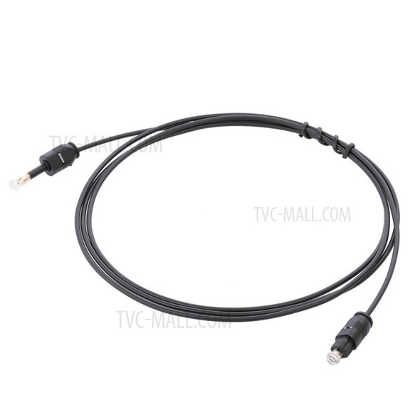 Gold-plated Toslink to Mini Toslink Digital Optical Fiber Square to Round Interface 3.5mm Audio Cable 1.5m - Black